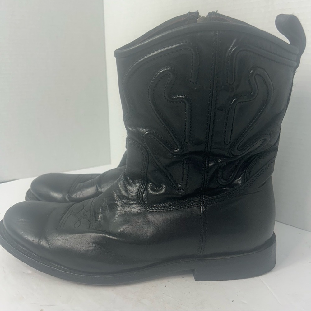 Vintage Corral Men's Black Leather Western Rodeo Stitched Country Boots 11D